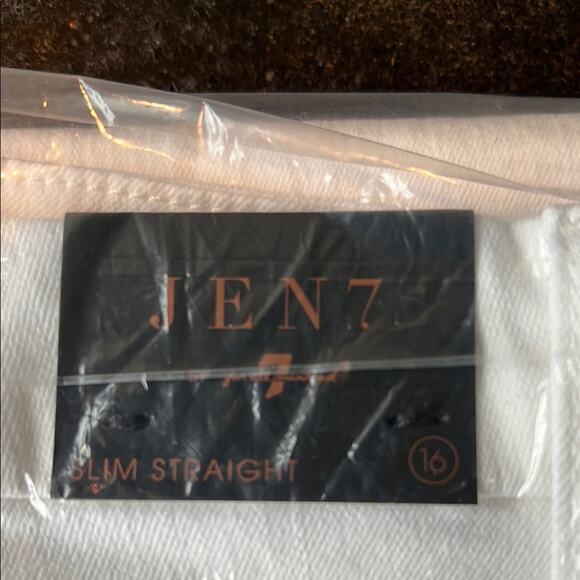 NWT Jen7 by 7 For All Mankind Slim Straight Jeans White Size 16 - Picture 4 of 5